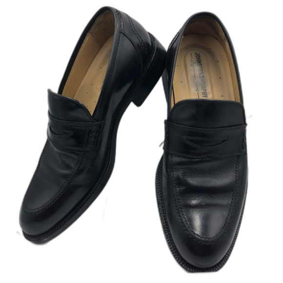 Johnston & Murphy Men\'s Black Leather Business Dress Slip On Shoes Size 8.5M E7 main image 3